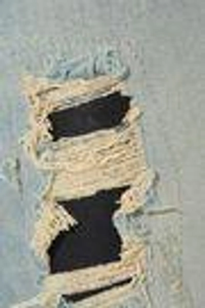 Shop R13 Alison Distressed Low-rise Skinny Jeans In Light Denim
