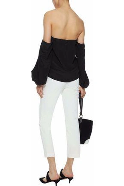 Shop Theory Woman Off-the-shoulder Silk-crepe Top Black