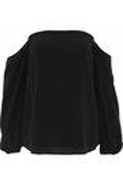 Shop Theory Woman Off-the-shoulder Silk-crepe Top Black
