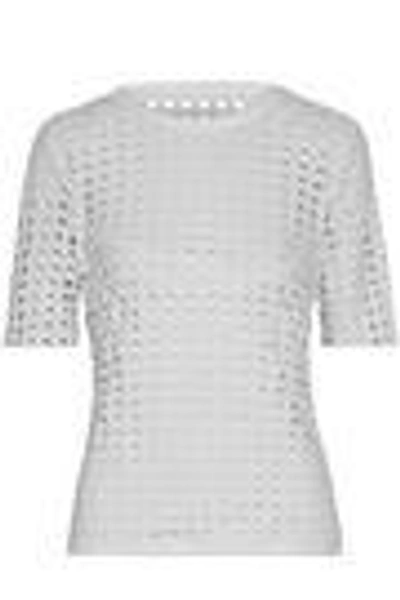 Shop Alexander Wang T Woman Laser-cut Stretch-jersey T-shirt White