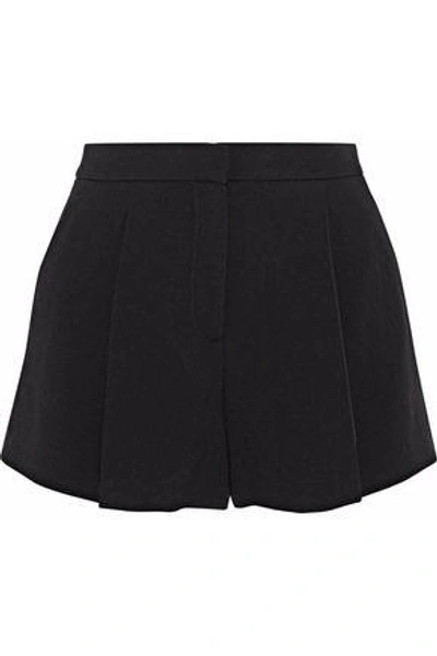 Shop Theory Pleated Crepe Shorts In Black