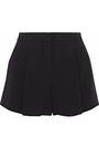 Shop Theory Pleated Crepe Shorts In Black