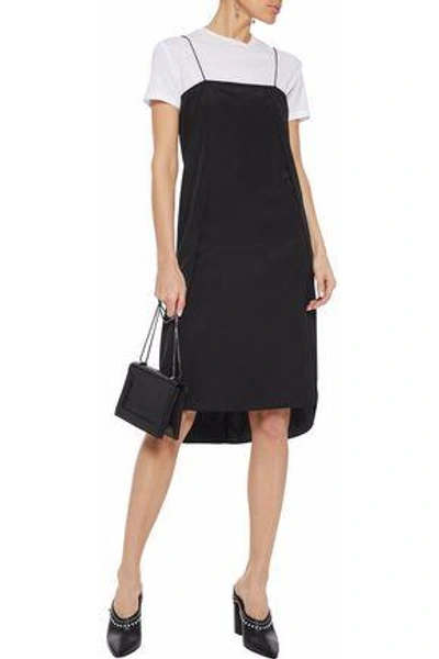 Shop Totême Woman Girona Layered Silk Dress Black