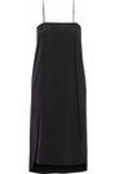 Shop Totême Woman Girona Layered Silk Dress Black