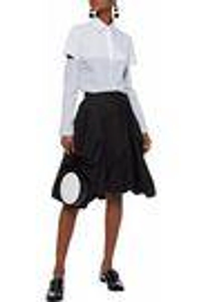 Shop Jw Anderson J.w.anderson Woman Gathered Cotton-poplin Skirt Black
