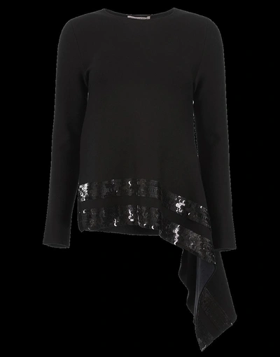 Shop Oscar De La Renta Beaded Knit Top In Black