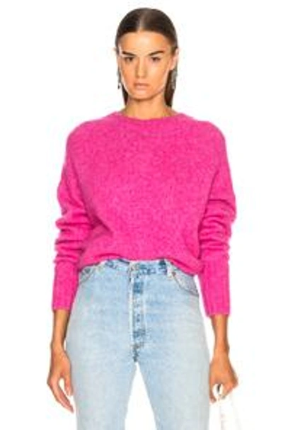 Shop Helmut Lang Brushed Wool Crew Sweater In Pink