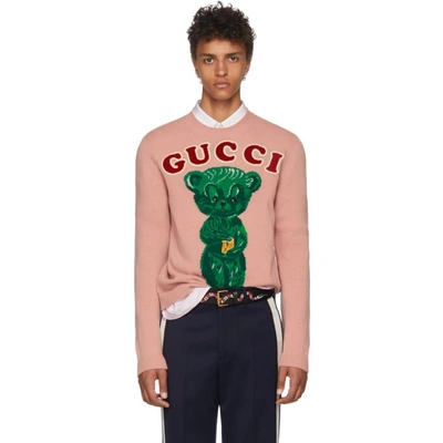 Shop Gucci Pink Wool Knit Sweater In 5134 Rose