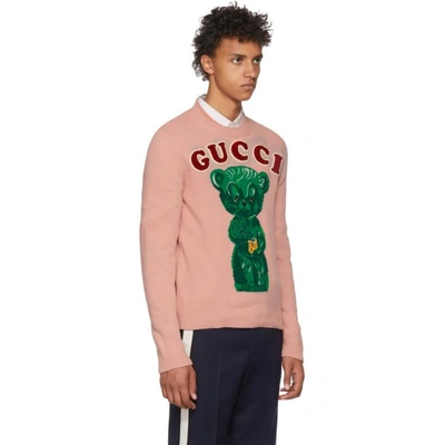 Shop Gucci Pink Wool Knit Sweater In 5134 Rose