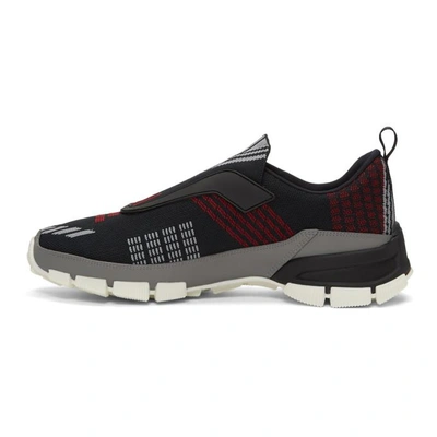 Shop Prada Black Crossection Slip-on Sneakers In F0a64