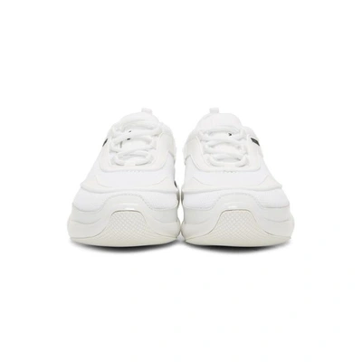 Shop Prada White Knit Cloudbust Sneakers