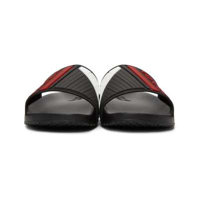 Shop Prada Black And Red Pool Slides In F0n98