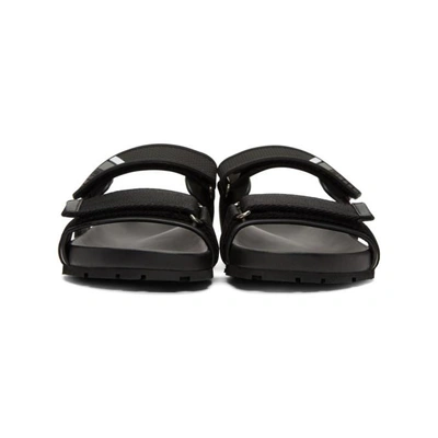 Shop Prada Black Velcro Strap Sandals In F0806