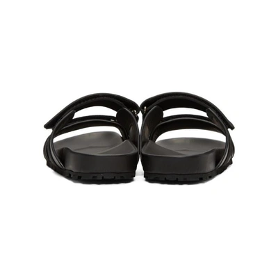 Shop Prada Black Velcro Strap Sandals In F0806