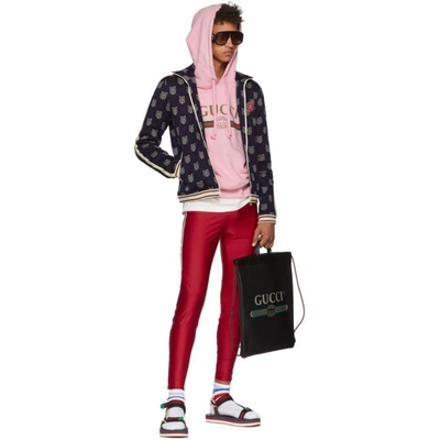 Shop Gucci Pink Dragon Hoodie In 5261 Pink