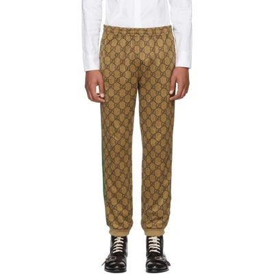 Shop Gucci Tan Gg Vintage Track Pants In 2035 Camel