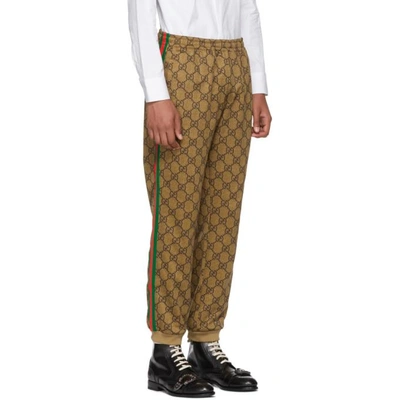 Shop Gucci Tan Gg Vintage Track Pants In 2035 Camel