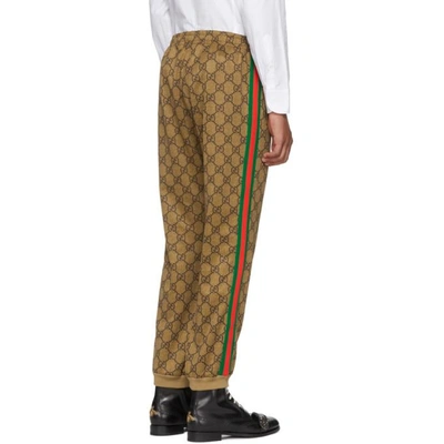 Shop Gucci Tan Gg Vintage Track Pants In 2035 Camel