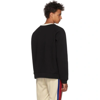 Shop Gucci Black Classic Leopard Sweatshirt In 1082 Black