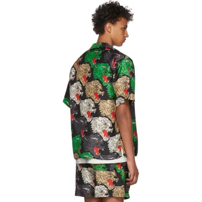 Gucci Allover Panther Print Silk Camp Shirt In Multi | ModeSens