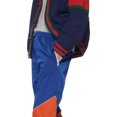 Shop Gucci Blue And Orange Technical Lounge Pants In 4861 Cobalt