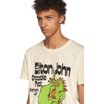 Gucci Off-white Elton John Crocodile Rock T-shirt In 7550 Offwhi
