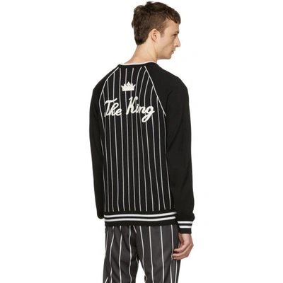 Shop Dolce & Gabbana Dolce And Gabbana Black And White Striped The King Sweater In S9000 Black