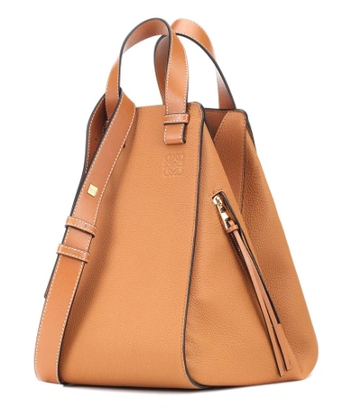 Shop Loewe Hammock Leather Shoulder Bag In Brown