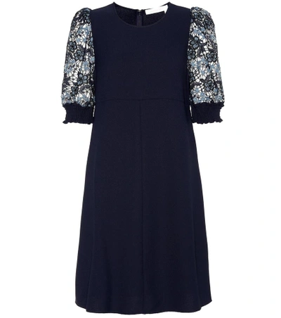 Shop See By Chloé Lace Sleeve Dress In Blue