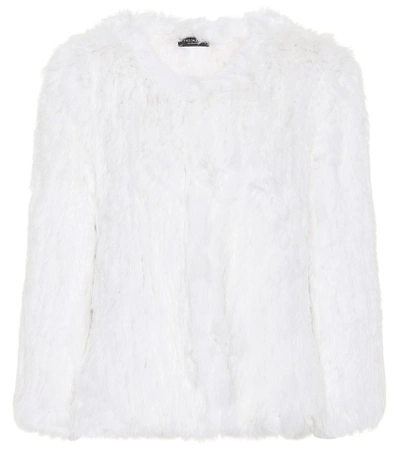 Shop Yves Salomon Fur Jacket In White