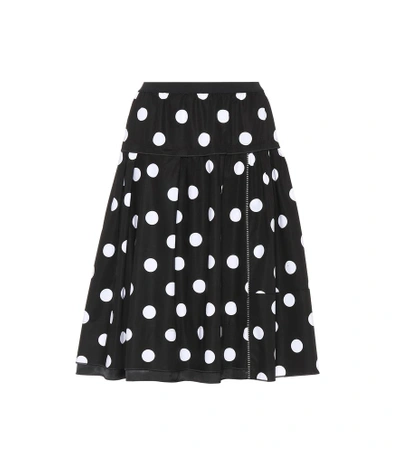 Shop Marc Jacobs Polka Dot Stretch-cotton Skirt In Black