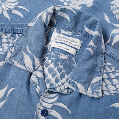 Shop Remi Relief Short Sleeve Pineapple Print Vacation Shirt In Blue
