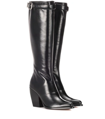 Shop Chloé Knee-high Leather Boots In Black