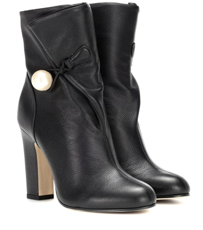 Shop Jimmy Choo Bethanie 100 Leather Ankle Boots In Black