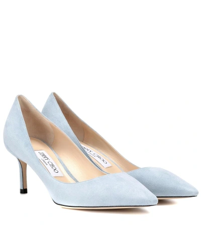 Shop Jimmy Choo Romy 60 Suede Pumps In Blue