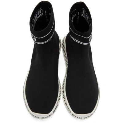 Shop Miu Miu Black Sock Sneakers In F0967 Black