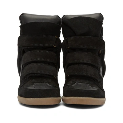 Shop Isabel Marant Black Beckett Wedge Sneakers In 01bk Black