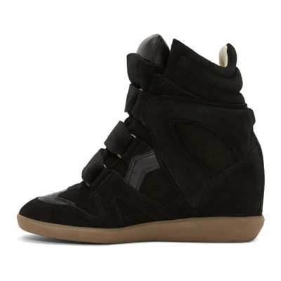 Shop Isabel Marant Black Beckett Wedge Sneakers In 01bk Black