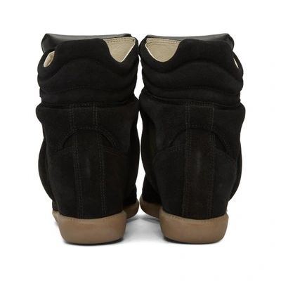 Shop Isabel Marant Black Beckett Wedge Sneakers In 01bk Black