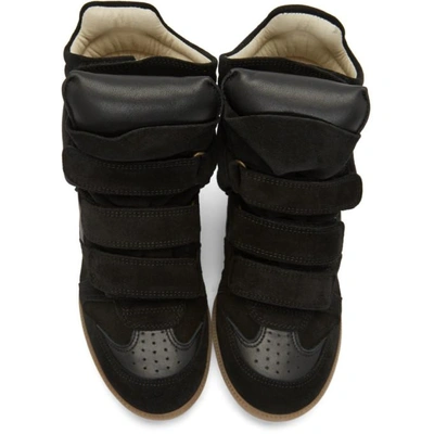 Shop Isabel Marant Black Beckett Wedge Sneakers In 01bk Black