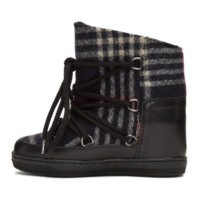 Shop Isabel Marant Black And Navy Nowles Boots In 30mi Midnig