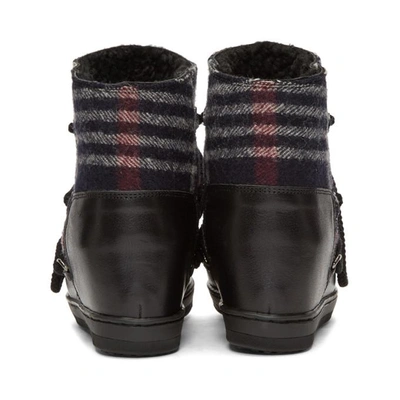 Shop Isabel Marant Black And Navy Nowles Boots In 30mi Midnig