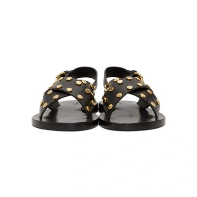 Shop Isabel Marant Black Jane Crossover Sandals In Bkdo Bk/dor