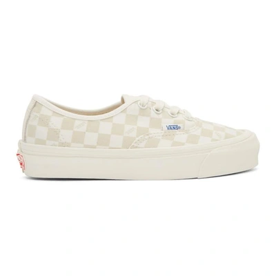 Shop Vans Beige And Off-white Checkerboard Og Authentic Sneakers In Marshmallow