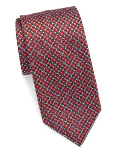 Shop Brioni Woven Box Tie In Red