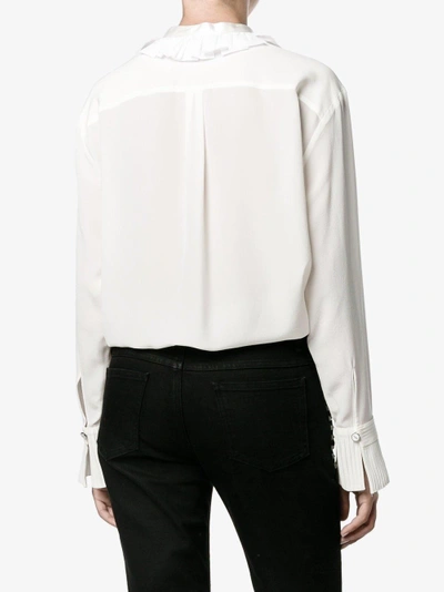 Shop Fendi Ruffled Collar Blouse In White