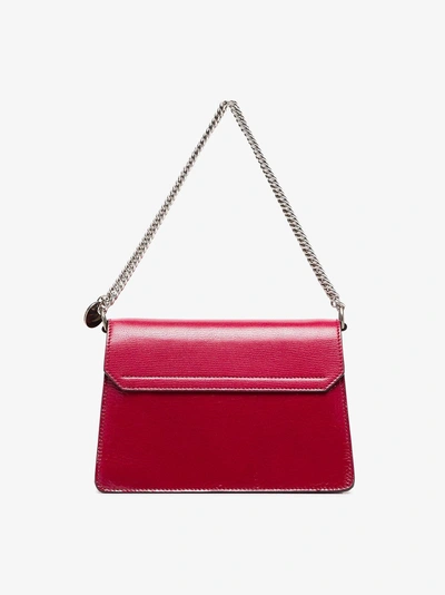 Shop Givenchy Cherry Red Gv3 Leather Shoulder Bag In Pink/purple