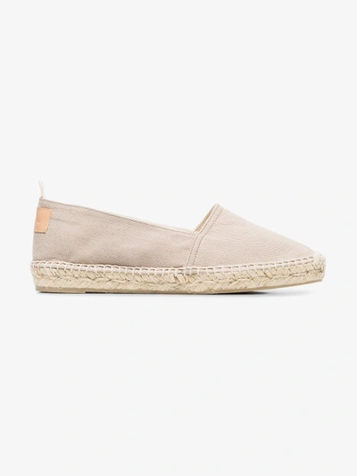 Shop Castaã±er Castañer Nude Kent Canvas Just Flat Espadrilles In Nude/neutrals