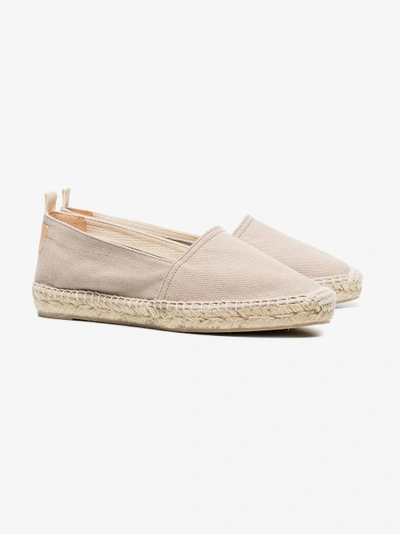 Shop Castaã±er Castañer Nude Kent Canvas Just Flat Espadrilles In Nude/neutrals