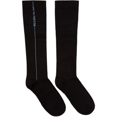 Shop Prada Black Long Line Socks